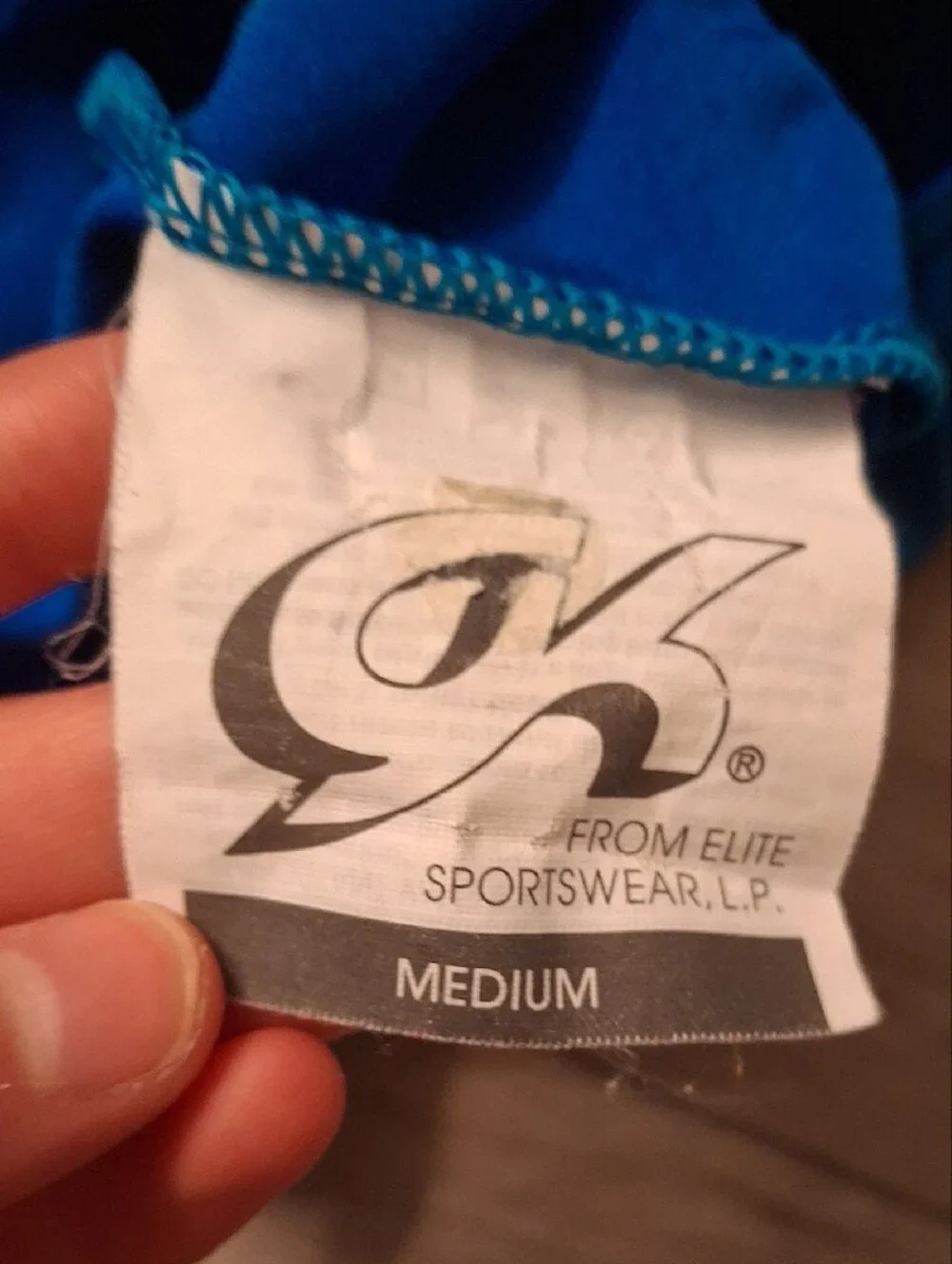 GK Shiny Teal-Blue Long Sleeve Gymnastics Leotard Size Child Medium (L)